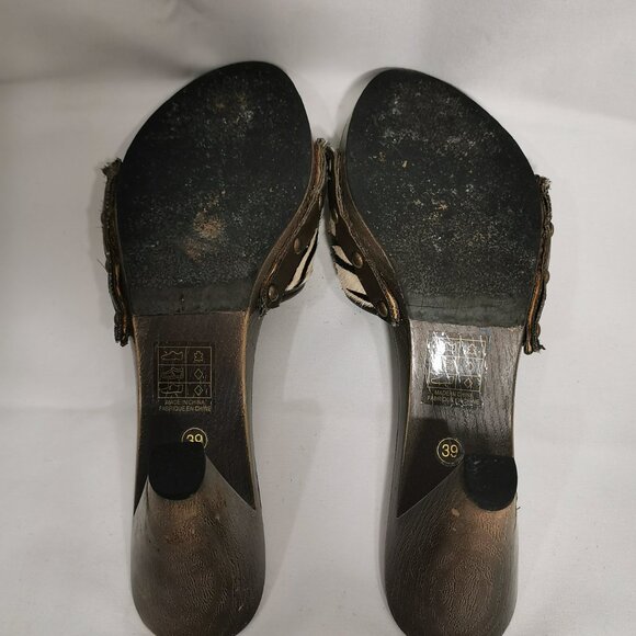 Roberto Vianni Brown Zebra Calf Hair Heels Size 39 #34 - Picture 9 of 10